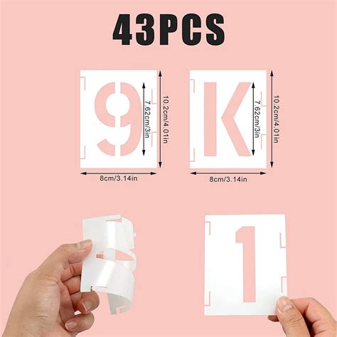 Buy వుడ్ లో పెయింటింగ్ కోసం 42 పిసిల లెటర్ స్టెన్సిల్స్, 3 అంగుళం ...