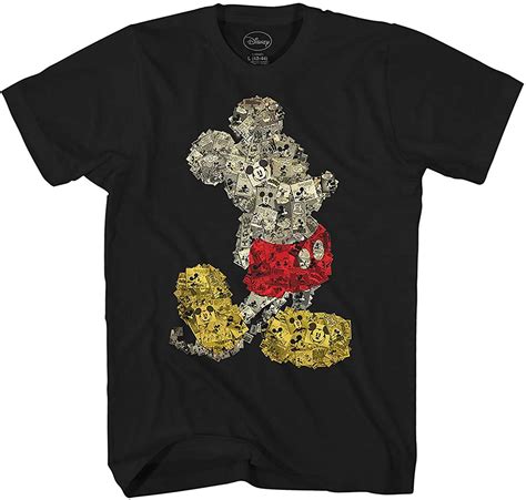 Disney Mickey Mouse Collage Disneyland World Tee Funny Humor Adult Mens ...