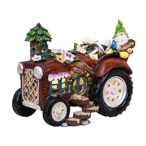 TERESA'S COLLECTIONS Garden Gnome Statues, Solar Gnome Garden Decor ...