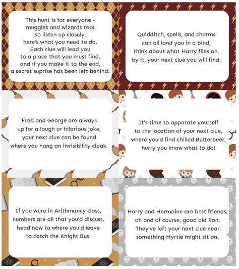 Free Printable Harry Potter Scavenger Hunt - Play Party Plan