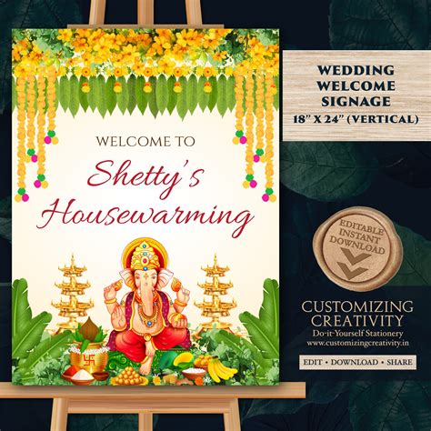 Gruhapravesham sign Indian Housewarming welcome boards, Indian Housewa ...