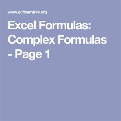 How to Create Complex Formulas in Excel 的图像结果