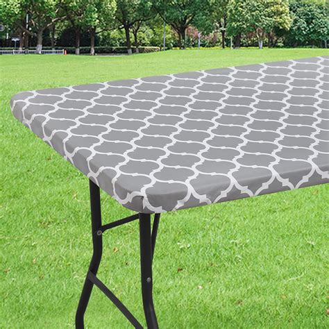 Amazon.com: smiry Rectangle Tablecloth, Waterproof Elastic Fitted Table ...
