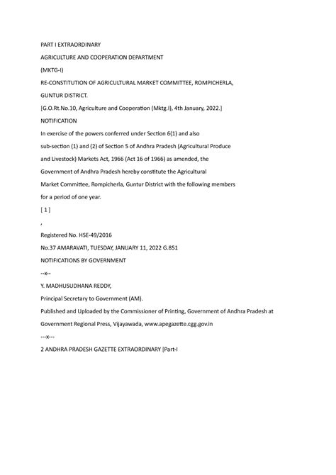 1 - invalidated documents - PART I EXTRAORDINARY AGRICULTURE AND ...