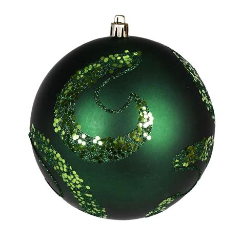 Vickerman 596258 - Dark Green Colored Christmas Tree Ball Ornament ...