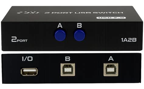 Octec 2 Port USB 2.0 Manual Sharing Switch | Push Button USB Switch Hub ...