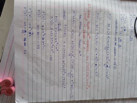 Using Taylor's theorem, express 7+(x+2)+ 3(x+2)³+(x+2)⁴ in ascending ...