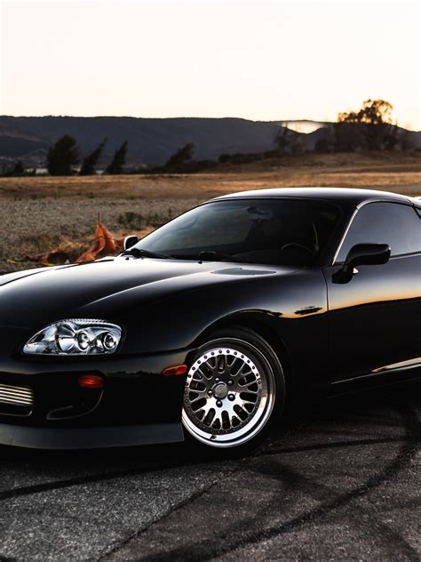 Download wallpaper Toyota, black, Supra, section toyota in resolution 1200x1600