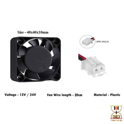 40x40x10mm DC Brushless Cooling Fan 4010 DC 12V/24V for 3D Printer Ext ...