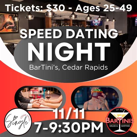 SOLD OUT!! Speed Dating at BarTinis CR, BarTini's, Cedar Rapids, 11 ...