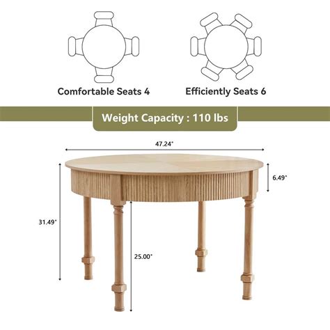 White Oak Round Dining Table - Dining Tables - Oronoco, Minnesota ...