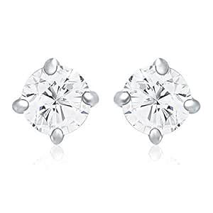 Mahi Classic Rhodium Plated Stud Earrings for Women ER1195027R : Amazon ...