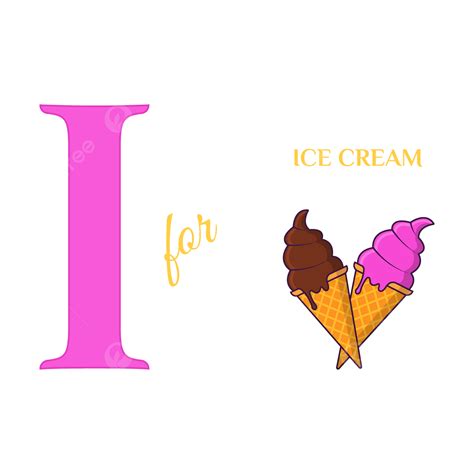 English Alphabet I Is For Ice Cream Vector Illustration, English Alphabet, English Letter I, I ...
