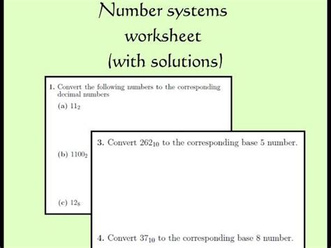 Image result for Converting Number Systems Worksheet