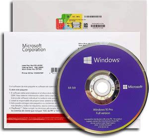 MICROSOFT Windows 10 Professional 64Bit OEM (OEI) DVD PACK English Intl ...
