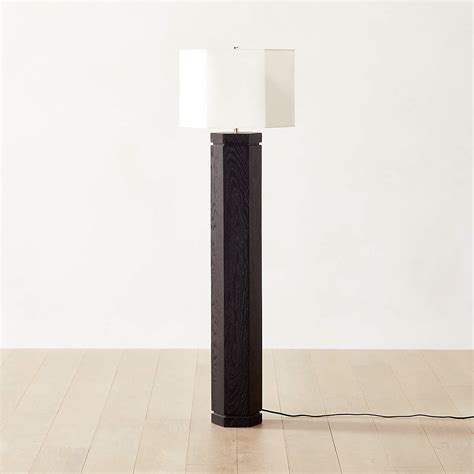 Bruna Walnut Wood and Linen Modern Floor Lamp | CB2 Canada
