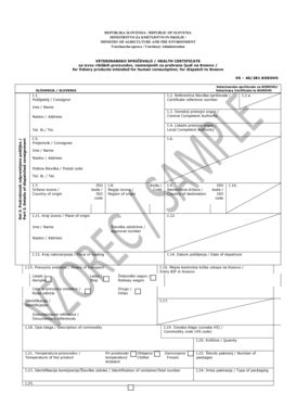 Fillable Online Veterinarsko spri evalo za izvoz ribi kih proizvodov ...