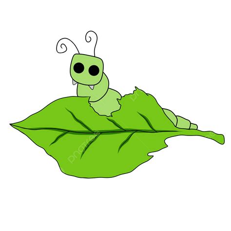 Caterpillar And Leaf, Caterpillar, Leaf, Green PNG Transparent Clipart ...