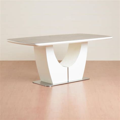 Buy Napster Six-Seater Ceramic Dining Table - Beige-Without Chair from ...