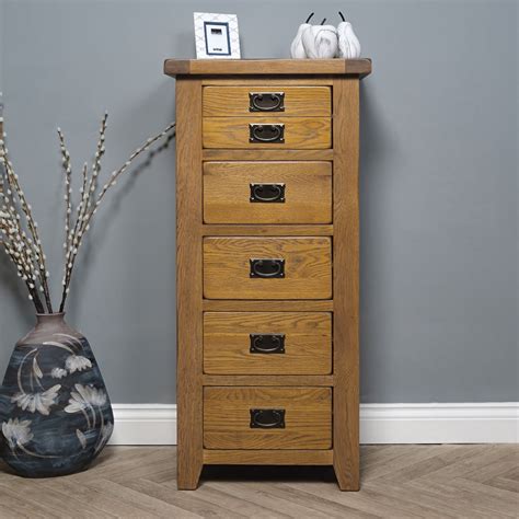 Westow Oak 5 Drawer Tall Chest Of Drawers | Bedroom | Evelyn Lilly ...