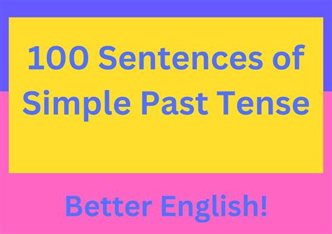 Past Tense Examples Sentences 的图像结果