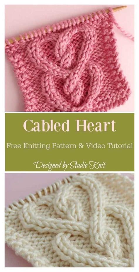 Image result for Cable Knit Heart Pattern