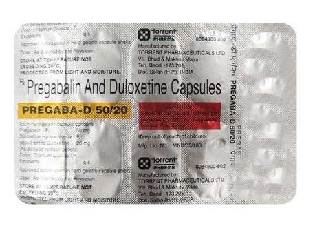 Pregaba-D 50/20 Capsule 10's Price, Uses, Side Effects, Composition ...