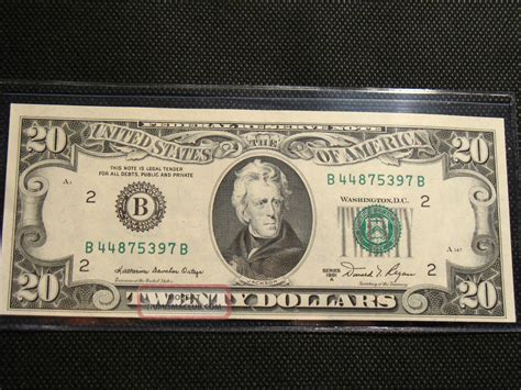 1981a $20 Dollar Bill York Small Note B44875397b Choice Crisp Uncirculated