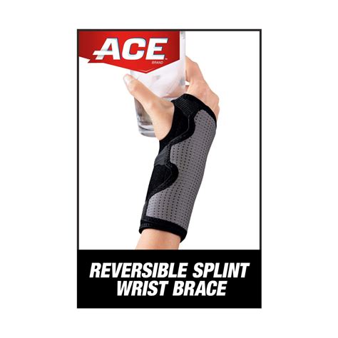 ACE Brand Splint Wrist Brace, Reversible, Adjustable, One Size HSA/FSA ...