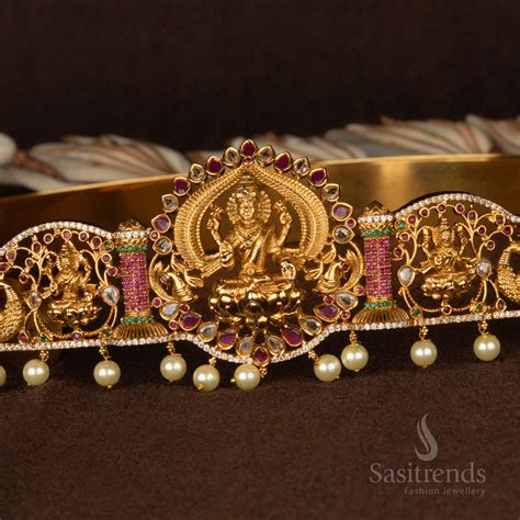 Premium Temple Matte Gold Lakshmi Hip Belt Festive Wear - Sasitrends
