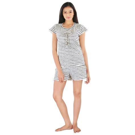 Buy Nite Flite Monochrome Stripes Shorts Set - Black & White (M) Online