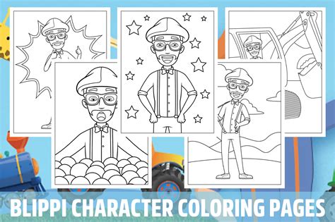 Blippi Character Coloring Pages for Kids, Girls, Boys, Teens Birthday ...
