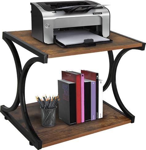 Buy Rustic Wood Printer Stand and Desktop Organizer, Desktop Printer ...