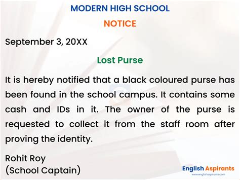 Notice Writing on Lost and Found - Format, Examples [2025]