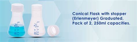 Supertek 250 ml Plastic Transparent Conical Flask with Stopper ...