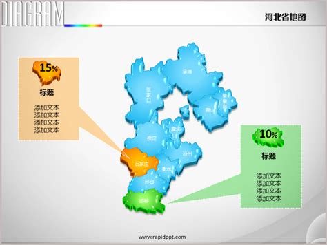 【河北省PPT图表】3D立体市县矢量河北省地图PPT图表下载–演界网