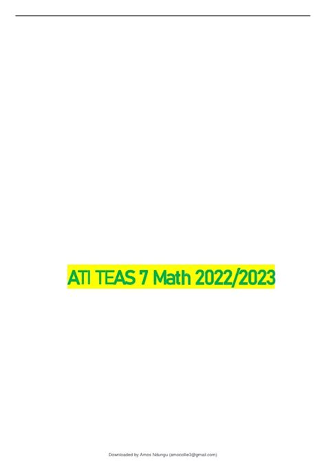 TEAS 7 Math Practice Test 2023, Teas Math Practice Tests Practice 7 ...