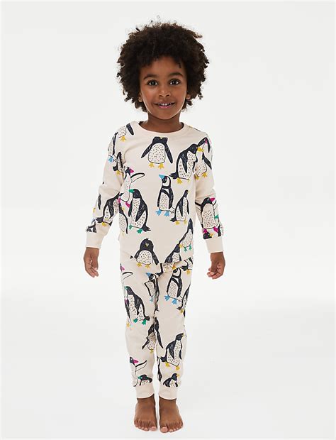 Buy Pure Cotton Penguin Pyjamas (1-8 Yrs) at Marks & Spencer
