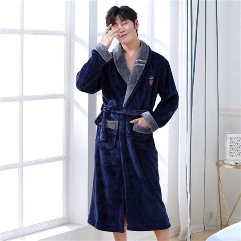 Buy BEAURM Robe Nightgown Sleep,Flannel Nightwear Men Robe Kimono ...