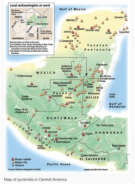 Map of pyramids in Central America | Mayan cities, Mayan ruins, Mayan