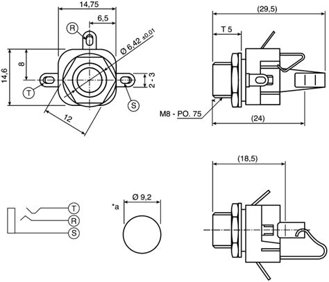 KLB 3 Lumberg | Lumberg Jack Connector 6.35 mm Panel Mount Stereo ...