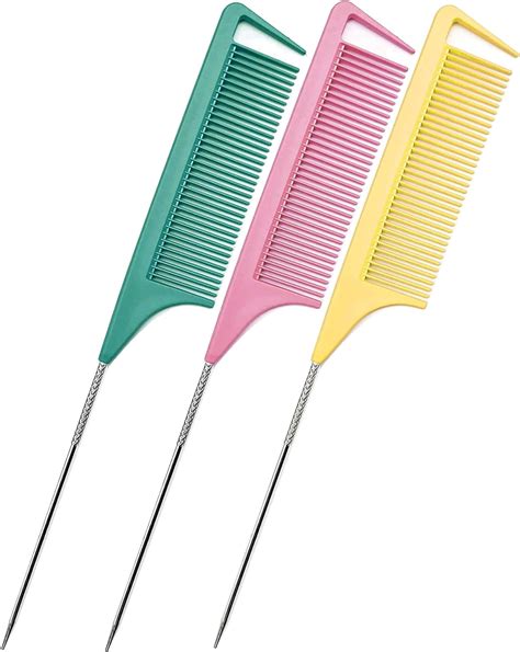 Amazon.com : Yumflan Rat Tail Combs, 3Pcs Parting Combs for Braiding ...