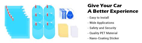Radiant 4pcs Car Rearview Mirror Films Anti-Rain Fog Waterproof PET ...