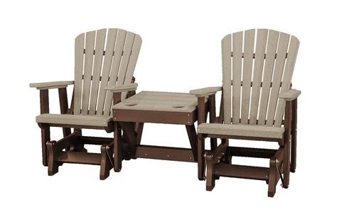Buy DutchCrafters Slat Fan Back Double Poly Adirondack Glider Outdoor ...