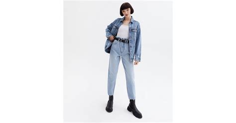 Blue Paperbag High Waist Dayna Tapered Jeans | New Look
