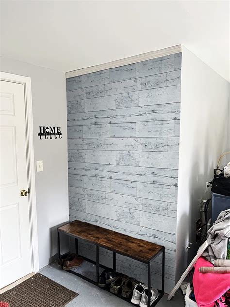 Buy vovoyager Distressed Wood Shiplap Wallpaper Peel and Stick Wood ...