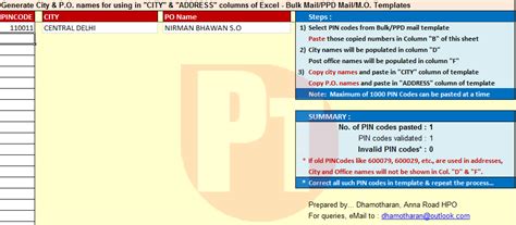 Generate City Name from Pincode for Bulk Upload