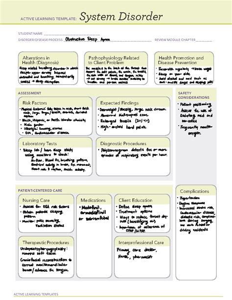 Active Learning Template: Obstructive Sleep Apnea Overview (Module X ...