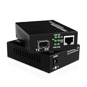 Hanutech Gigabit SFP to Ethernet Media Converter Pair | 2x Single-Mode ...