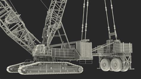3D Crawler Crane with Lattice Boom for Construction model | 3D Molier ...